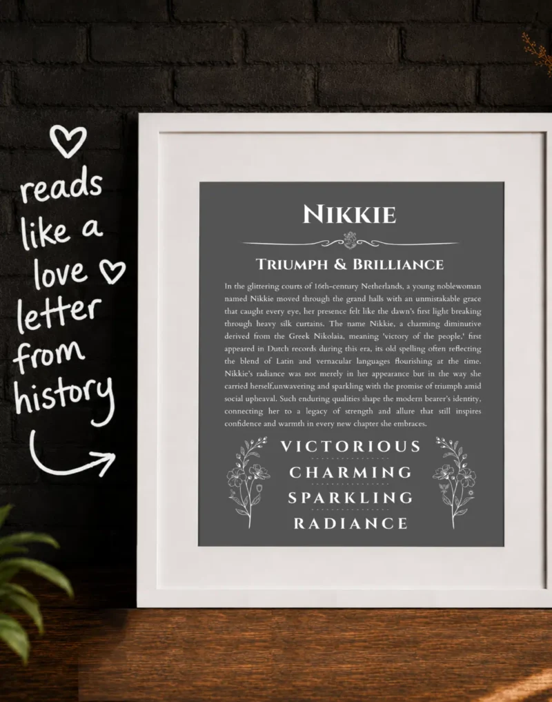 Nikkie custom wall art with name meaning