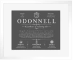 Odonnell surname origin and family heritage in Gray with White Matte Frame