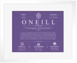 Oneill surname origin and family heritage in Purple with White Matte Frame Oneill surname origin and family heritage in Purple with White Matte Frame