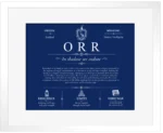 Orr family name heritage in Deep Blue with White Matte Frame Orr family name heritage in Deep Blue with White Matte Frame