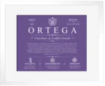 Ortega surname origin and history in Purple with White Matte Frame
