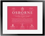 Osborne surname origin and family heritage in Red with Black Matte Frame