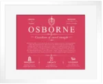 Osborne surname origin and family heritage in Red with White Matte Frame