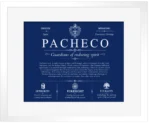 Pacheco personalized last name meaning in Deep Blue with White Matte Frame Pacheco personalized last name meaning in Deep Blue with White Matte Frame
