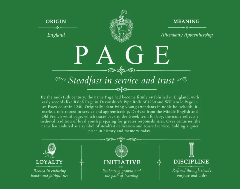 Page surname history and heritage in Dark Green