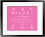 Palmer surname meaning history and origin in Pink with Black Matte Frame