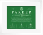 Parker surname heritage and history in Dark Green with White Matte Frame