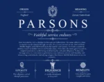 Parsons surname history and family heritage in Deep Blue