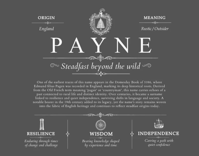 Payne surname meaning history and origin in Gray