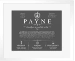 Payne surname meaning history and origin in Gray with White Matte Frame