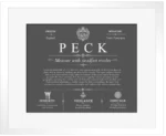 Peck surname origin and family heritage in Gray with White Matte Frame Peck surname origin and family heritage in Gray with White Matte Frame