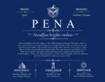 Pena surname history and family heritage in Deep Blue