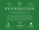 Pennington surname heritage and history in Dark Green