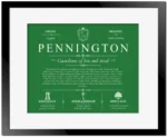 Pennington surname heritage and history in Dark Green with Black Matte Frame
