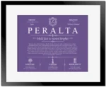 Peralta surname meaning origin and heritage in Purple with Black Matte Frame