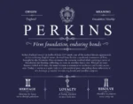 Perkins surname meaning and heritage in Navy Blue