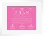 Phan surname origin and family heritage in Pink with White Matte Frame