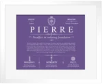 Pierre surname meaning history and origin in Purple with White Matte Frame