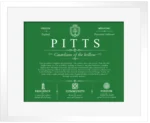 Pitts surname origin and family heritage in Dark Green with White Matte Frame Pitts surname origin and family heritage in Dark Green with White Matte Frame