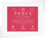 Ponce surname origin and history in Red with White Matte Frame Ponce surname origin and history in Red with White Matte Frame