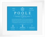 Poole surname origin and history in Blue with White Matte Frame Poole surname origin and history in Blue with White Matte Frame