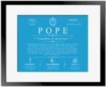 Pope last name meaning and origin in Blue with Black Matte Frame
