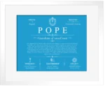 Pope last name meaning and origin in Blue with White Matte Frame