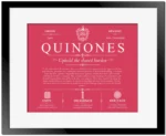 Quinones personalized last name meaning in Red with Black Matte Frame