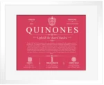 Quinones personalized last name meaning in Red with White Matte Frame