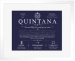 Quintana last name origin and heritage in Navy Blue with White Matte Frame