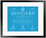 Quintero surname meaning and heritage in Blue with Black Matte Frame