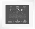 Reeves surname meaning and origin in Gray with White Matte Frame Reeves surname meaning and origin in Gray with White Matte Frame