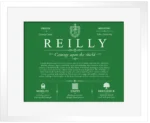 Reilly family name meaning and history in Dark Green with White Matte Frame Reilly family name meaning and history in Dark Green with White Matte Frame