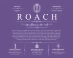 Roach personalized surname meaning in Purple