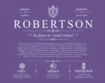 Robertson family name history in Purple