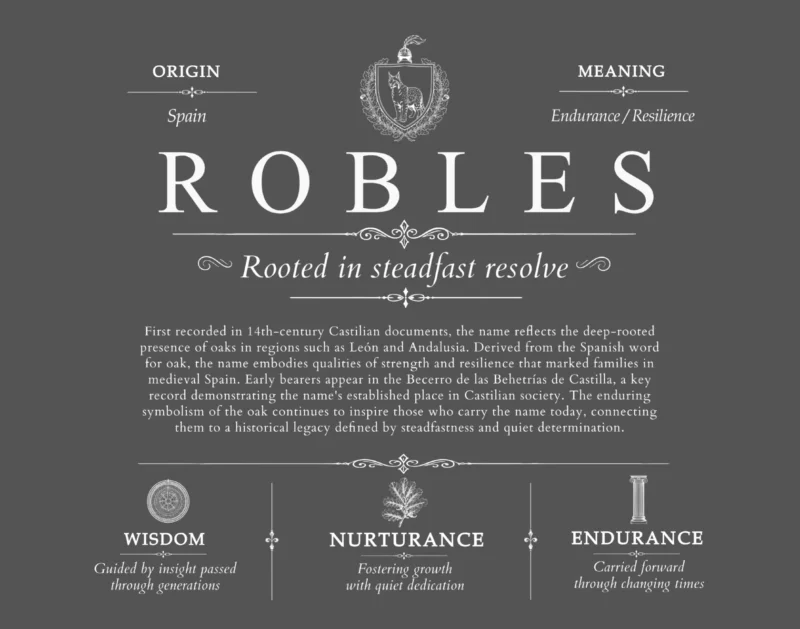 Robles surname meaning history and origin in Gray