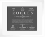 Robles surname meaning history and origin in Gray with White Matte Frame