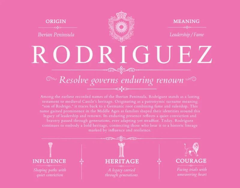 Rodriguez last name meaning and origin in Pink