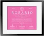 Rosario personalized surname meaning in Pink with Black Matte Frame