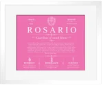 Rosario personalized surname meaning in Pink with White Matte Frame