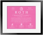 Roth surname origin and history in Pink with Black Matte Frame