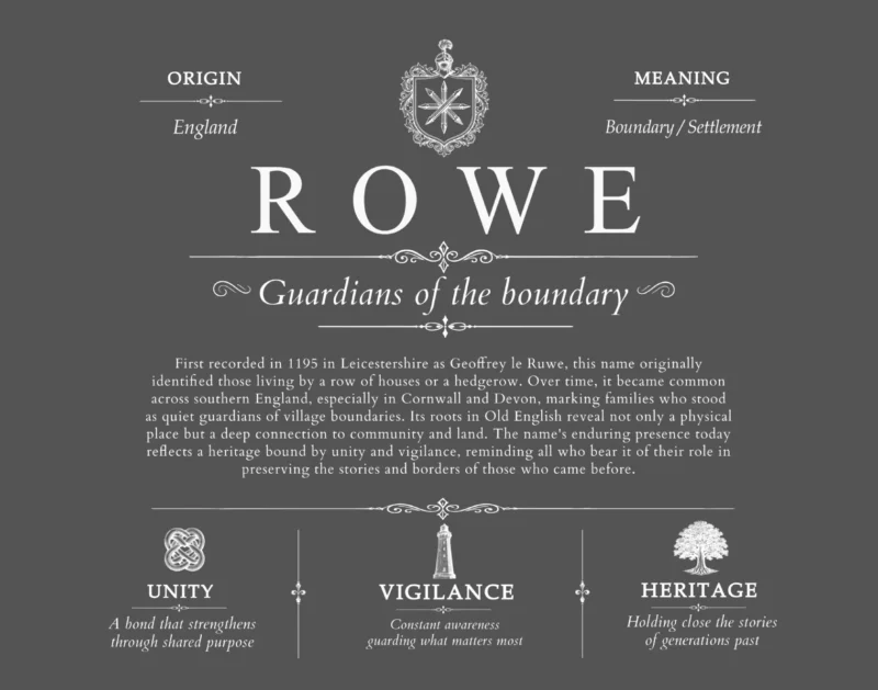 Rowe surname origin and history in Gray