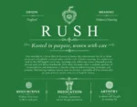 Rush personalized surname meaning in Dark Green Rush personalized surname meaning in Dark Green