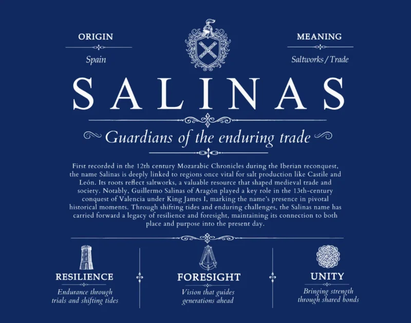Salinas family name meaning and origin in Deep Blue