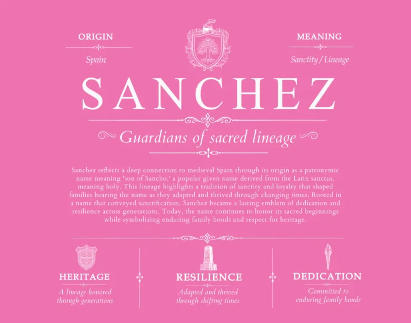 Sanchez surname meaning origin and heritage in Pink