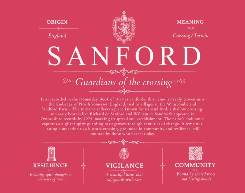 Sanford surname meaning and origin in Red