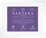 Santana family name meaning and origin in Purple with White Matte Frame