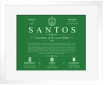 Santos surname meaning and origin in Dark Green with White Matte Frame Santos surname meaning and origin in Dark Green with White Matte Frame