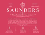 Saunders personalized surname meaning in Red Saunders personalized surname meaning in Red