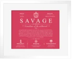 Savage last name meaning and origin in Red with White Matte Frame